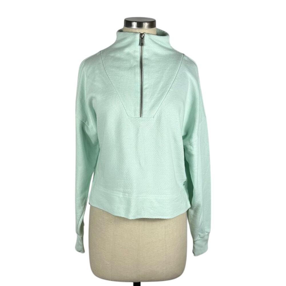 SWEATY BETTY Nestle‎ Up Half Zip Pullover Mint Blue Women's Size XS Relaxed Fit